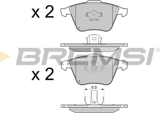 Bremsi BP3301 - Тормозные колодки, дисковые, комплект unicars.by