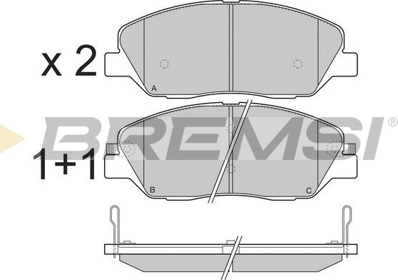 Bremsi BP3313 - Тормозные колодки, дисковые, комплект unicars.by