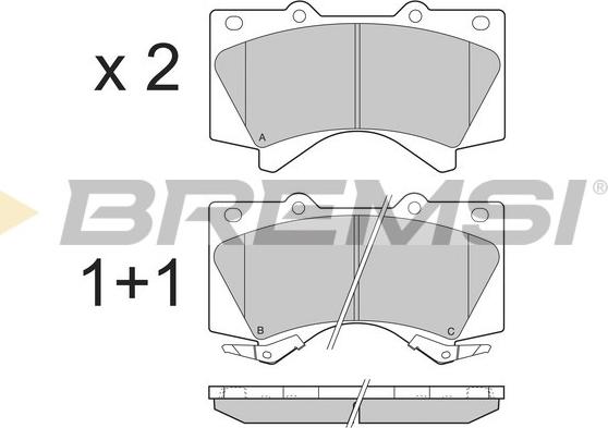 Bremsi BP3381 - Тормозные колодки, дисковые, комплект unicars.by