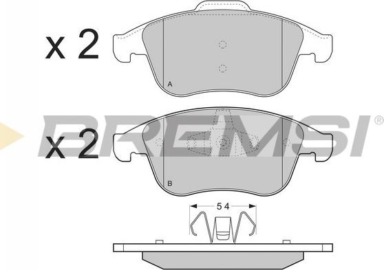 Bremsi BP3383 - Тормозные колодки, дисковые, комплект unicars.by