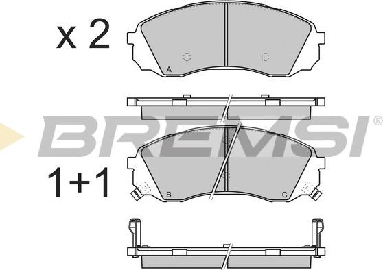 Bremsi BP3336 - Тормозные колодки, дисковые, комплект unicars.by