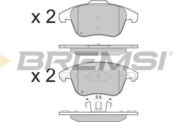 Bremsi BP3330 - Тормозные колодки, дисковые, комплект unicars.by