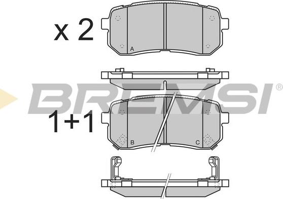 Bremsi BP3337 - Тормозные колодки, дисковые, комплект unicars.by