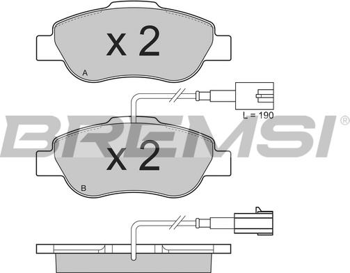 Bremsi BP3325 - Тормозные колодки, дисковые, комплект unicars.by