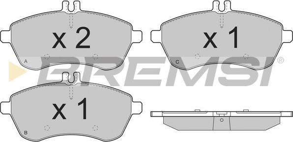 Bremsi BP3327 - Тормозные колодки, дисковые, комплект unicars.by