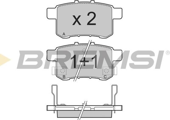 Bremsi BP3370 - Тормозные колодки, дисковые, комплект unicars.by