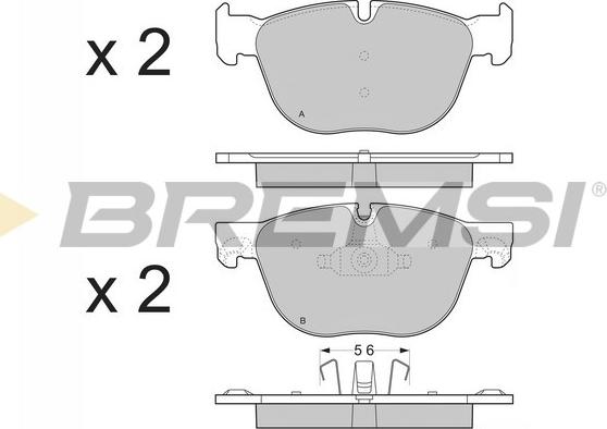 Bremsi BP3371 - Тормозные колодки, дисковые, комплект unicars.by