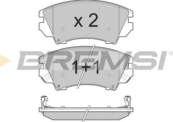 Bremsi BP3377 - Тормозные колодки, дисковые, комплект unicars.by