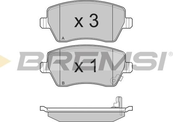 Bremsi BP3248 - Тормозные колодки, дисковые, комплект unicars.by