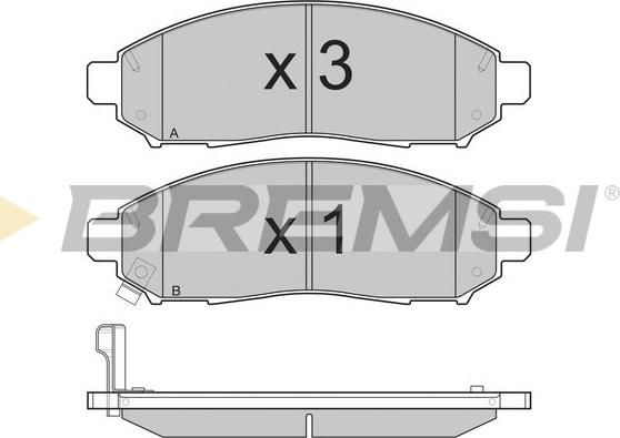 Bremsi BP3256 - Тормозные колодки, дисковые, комплект unicars.by