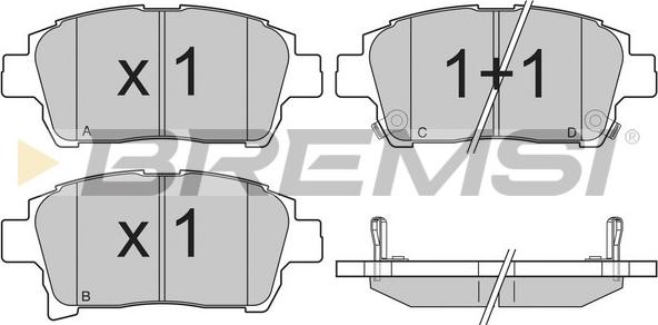 Bremsi BP3201 - Тормозные колодки, дисковые, комплект unicars.by