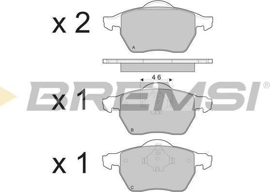 Bremsi BP3213 - Тормозные колодки, дисковые, комплект unicars.by