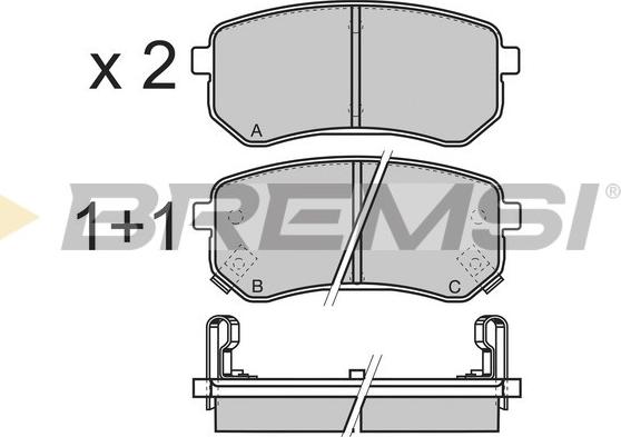 Bremsi BP3212 - Тормозные колодки, дисковые, комплект unicars.by