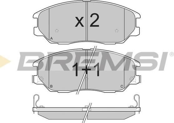 Bremsi BP3281 - Тормозные колодки, дисковые, комплект unicars.by