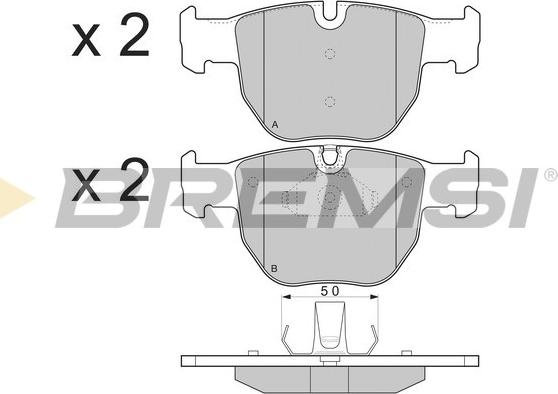 Bremsi BP3287 - Тормозные колодки, дисковые, комплект unicars.by