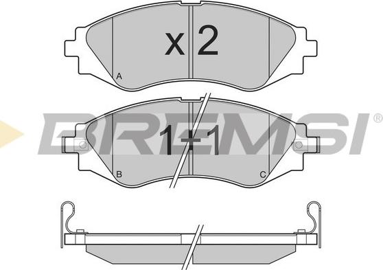 Bremsi BP3234 - Тормозные колодки, дисковые, комплект unicars.by