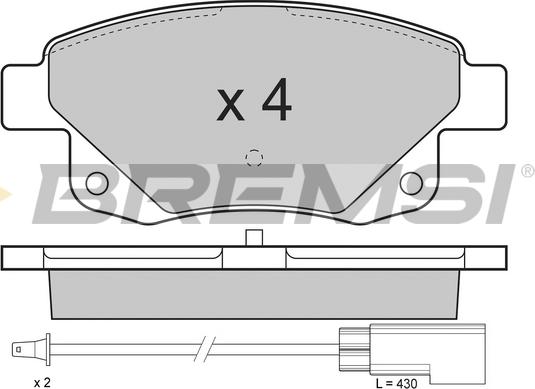 Bremsi BP3275 - Тормозные колодки, дисковые, комплект unicars.by