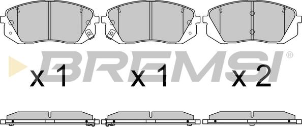 Bremsi BP3754 - Тормозные колодки, дисковые, комплект unicars.by