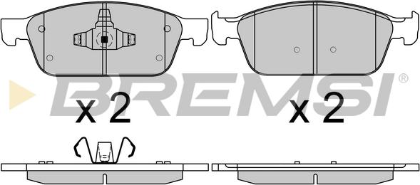 Bremsi BP3751 - Тормозные колодки, дисковые, комплект unicars.by