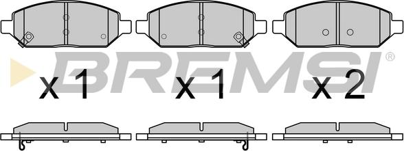 Bremsi BP3767 - Тормозные колодки, дисковые, комплект unicars.by