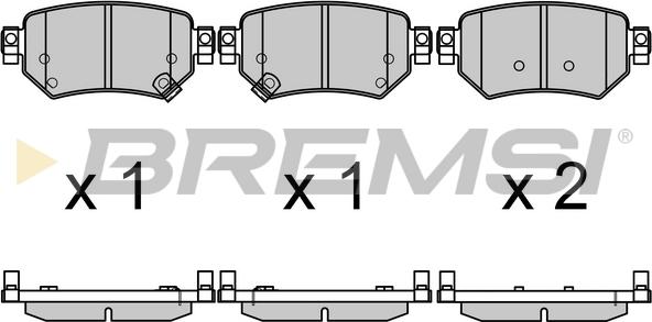 Bremsi BP3707 - Тормозные колодки, дисковые, комплект unicars.by