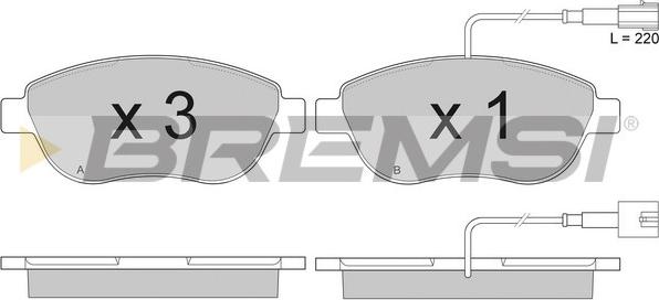 Bremsi BP2943 - Тормозные колодки, дисковые, комплект unicars.by