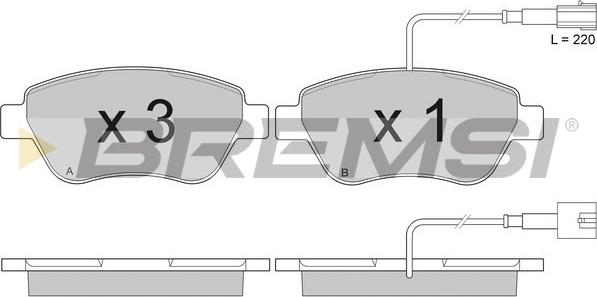 Bremsi BP2942 - Тормозные колодки, дисковые, комплект unicars.by