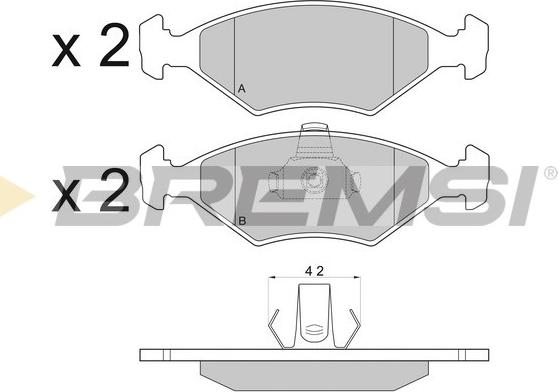 Bremsi BP2959 - Тормозные колодки, дисковые, комплект unicars.by