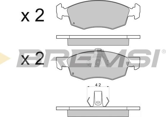 Bremsi BP2951 - Тормозные колодки, дисковые, комплект unicars.by