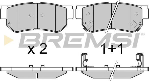 Bremsi BP2966 - Тормозные колодки, дисковые, комплект unicars.by