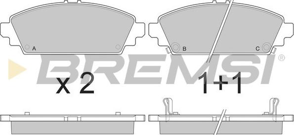 Bremsi BP2904 - Тормозные колодки, дисковые, комплект unicars.by