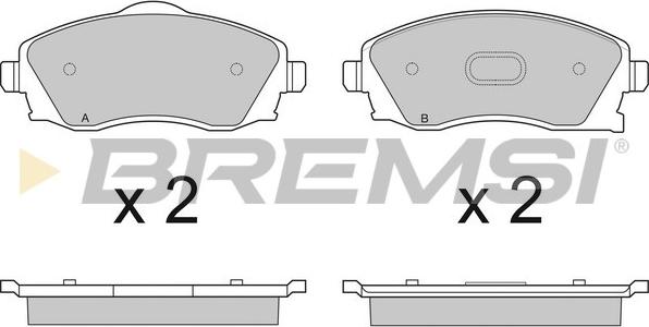 Bremsi BP2915 - Тормозные колодки, дисковые, комплект unicars.by