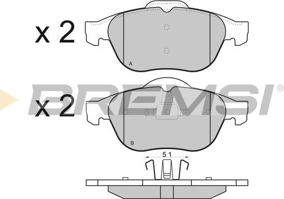 Bremsi BP2970 - Тормозные колодки, дисковые, комплект unicars.by