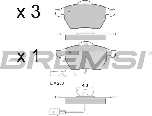 Bremsi BP2978 - Тормозные колодки, дисковые, комплект unicars.by