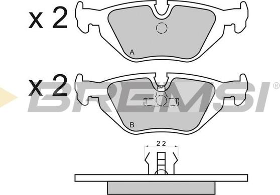 Bremsi BP2498 - Тормозные колодки, дисковые, комплект unicars.by