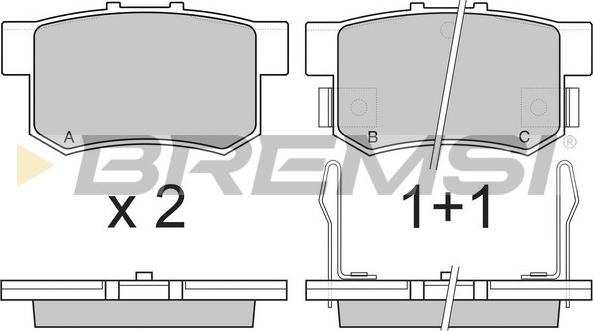 Bremsi BP2483 - Тормозные колодки, дисковые, комплект unicars.by