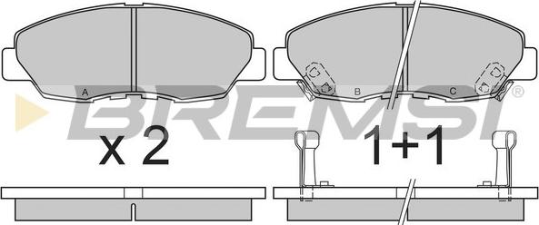 Bremsi BP2482 - Тормозные колодки, дисковые, комплект unicars.by