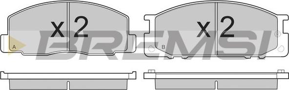 Bremsi BP2435 - Тормозные колодки, дисковые, комплект unicars.by