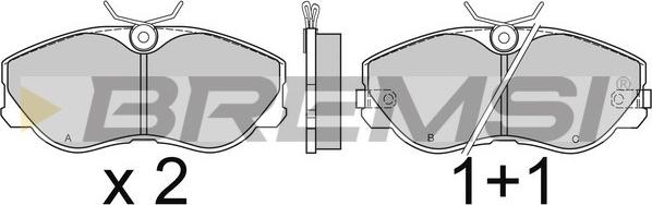 Bremsi BP2426 - Тормозные колодки, дисковые, комплект unicars.by