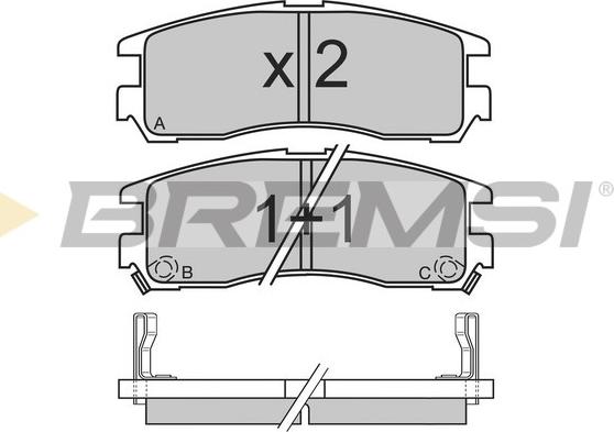 Bremsi BP2428 - Тормозные колодки, дисковые, комплект unicars.by