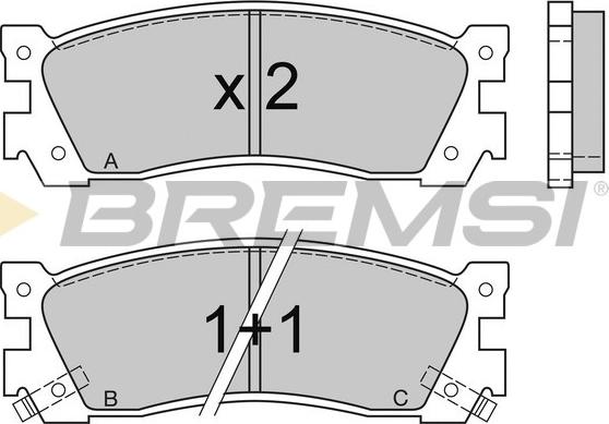 Bremsi BP2422 - Тормозные колодки, дисковые, комплект unicars.by