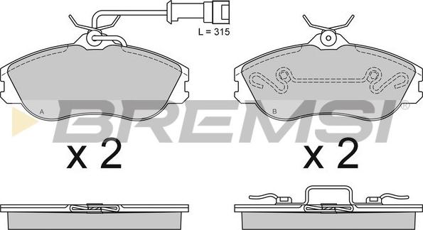 Bremsi BP2478 - Тормозные колодки, дисковые, комплект unicars.by