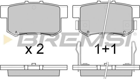 Bremsi BP2544 - Тормозные колодки, дисковые, комплект unicars.by