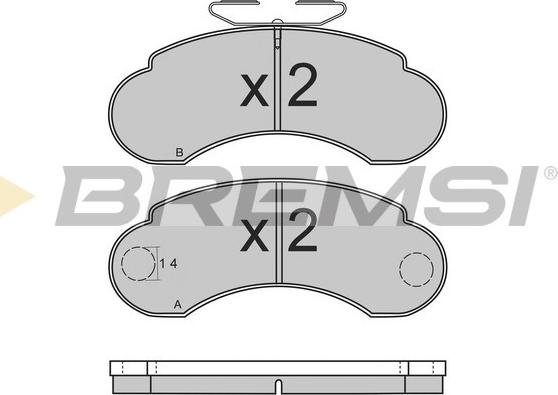 Bremsi BP2566 - Тормозные колодки, дисковые, комплект unicars.by