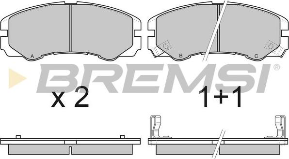 Bremsi BP2580 - Тормозные колодки, дисковые, комплект unicars.by