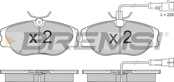 Bremsi BP2587 - Тормозные колодки, дисковые, комплект unicars.by