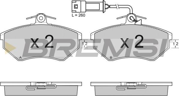 Bremsi BP2533 - Тормозные колодки, дисковые, комплект unicars.by