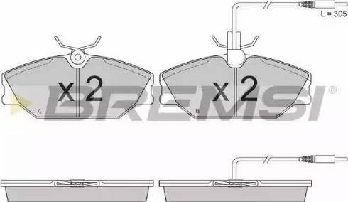 Bremsi BP2527 - Тормозные колодки, дисковые, комплект unicars.by