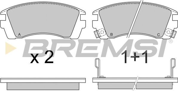 Bremsi BP2575 - Тормозные колодки, дисковые, комплект unicars.by