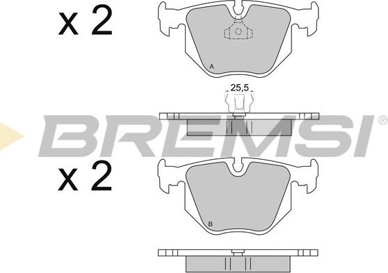 Bremsi BP2652 - Тормозные колодки, дисковые, комплект unicars.by